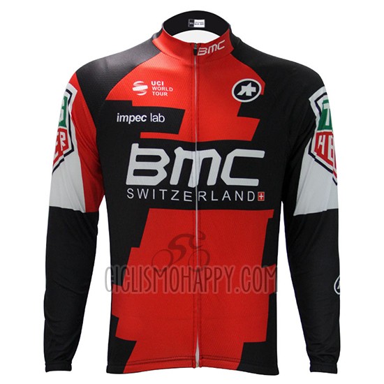 BMC Cycling Jersey Bib Tight 2017 Long Sleeve Red and White